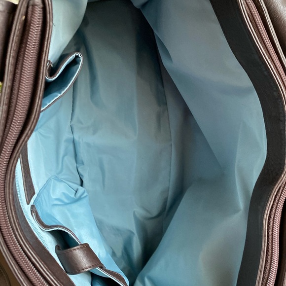 COLE HAAN VILLAGE F05 🤎🩵DARK BROWN🩵🤎 LEATHER SHOULDER SATCHEL BAG 🌟EUC🌟 - Picture 13 of 17